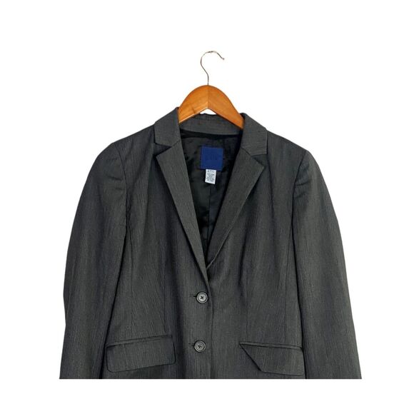 J. Crew Super 120's Wool Pinstripe Suit Blazer Collar Pockets Lined 2 Grey #3874 - Picture 3 of 15